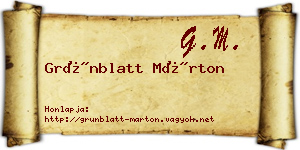 Grünblatt Márton névjegykártya